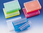 Aufbewahrungsracks farbig fr PCR-Rhrchen 0,2 ml und strips mit Deckel