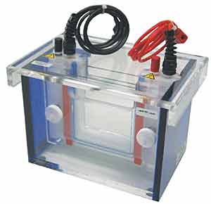 H10 Mini vertikal Elektrophoresekammer (ready to use) incl. 2 Paare Glasplatten(4 Spacer auf Glaslatten aufgeklebt),Giestand, 2 Kmme, 4 Spacer auf Glaslatten aufgeklebt,1 Dummyplatte