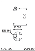 Standard-Dosierbehlter FD-E 200, 200 l, zylindrischer Behlter mit Schraubdeckel, Auendurchmesser: 550 mm, Hhe 1030 mm