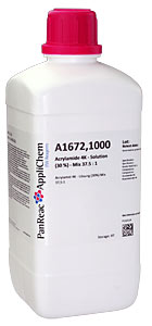 Acrylamid 4K - Lsung (30%) - Mix 37,5 : 1, Menge: 1000ml</p>Acrylamide 4K solution (30 %) - Mix 37.5 : 1</p></p>Laborbedarf,Elektrophorese,Acrylamid