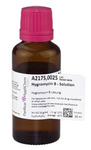Hygromycin B - Lsung</p>Hygromycin B solution</p>Laborbedarf,Antibiotika,Hygromycin B