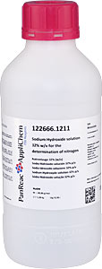 Natronlauge 32% (w/v) fr die Stickstoffbestimmung</p>Sodium Hydroxide solution 32% w/v for the determination of nitrogen</p>Laborbedarf,Chemikalien,Laugen,Natronlauge